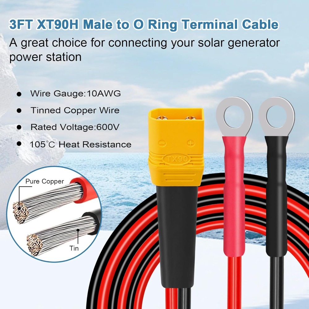 Drone Racing Battery - XT90 to O Ring Terminal Cable